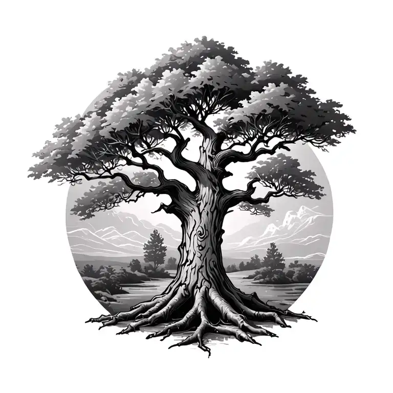 Tree With Trunk Drawn