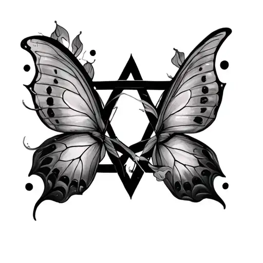 Butterfly And Star Of David