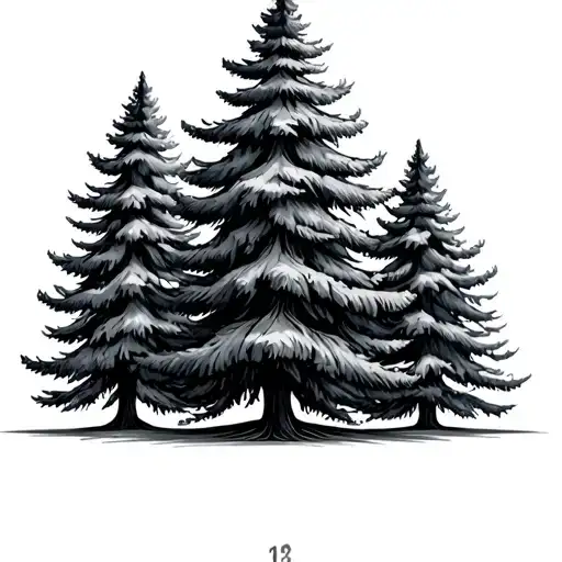 Three Simple Pine Trees
