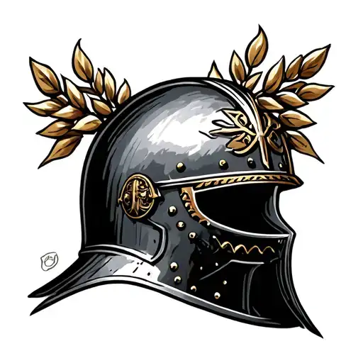 Flamma Helmet With A Laurel Wreath And Spqr Roman Symbol