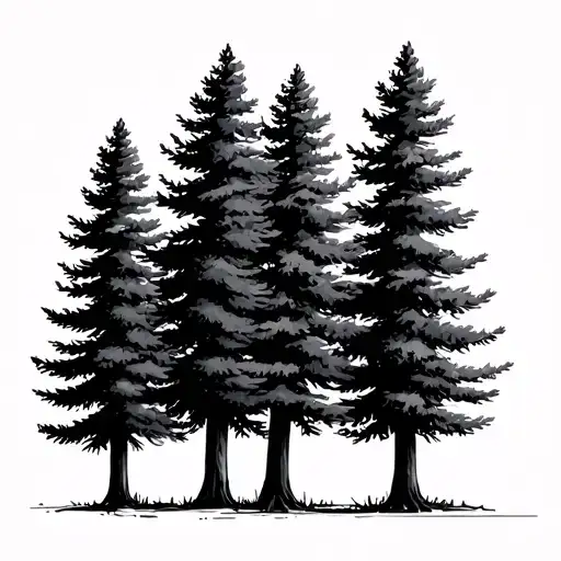 Three Very Minimal Simple Pine Trees