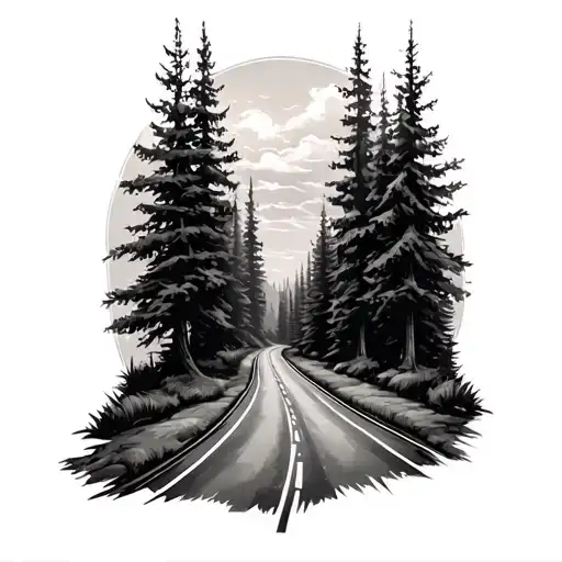 Forrest With Road