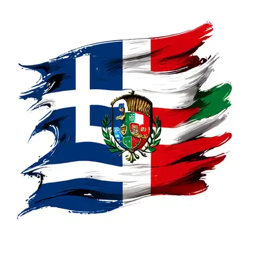 Italian Flag And Greek Flag