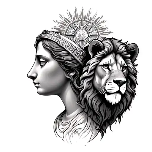 Mother Mary And Lion Head