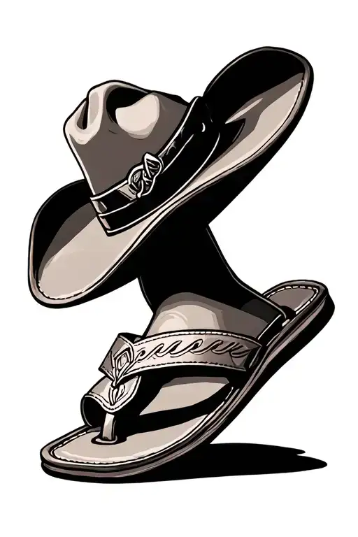 Men Mexican Sandals And Cowboy Hat