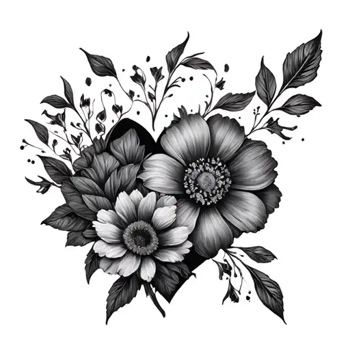 Flowers Shaped Into A Heart