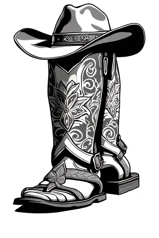 Mexican Sandals And Cowboy Hat With Ak