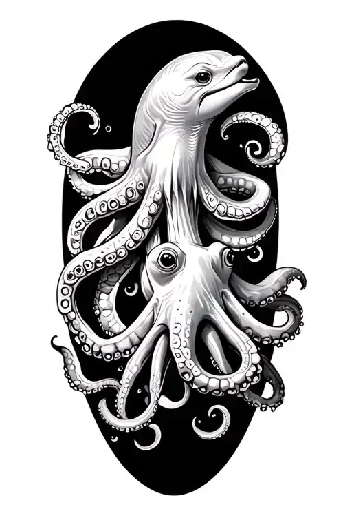 Octopus Turtle Dolphin Sleeve