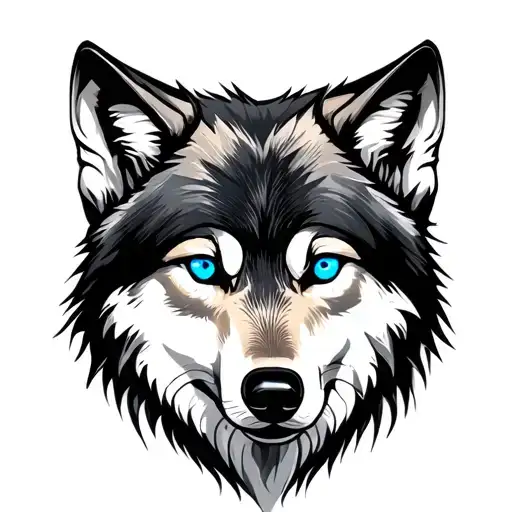 Wolf With Blue Eyes