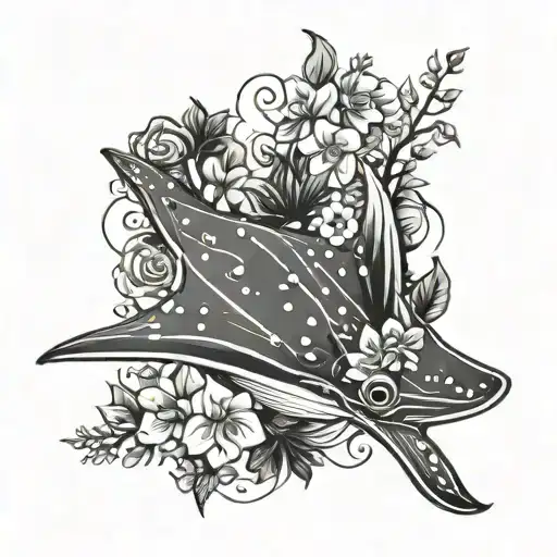 Simple Sting Ray Filled With Flowers