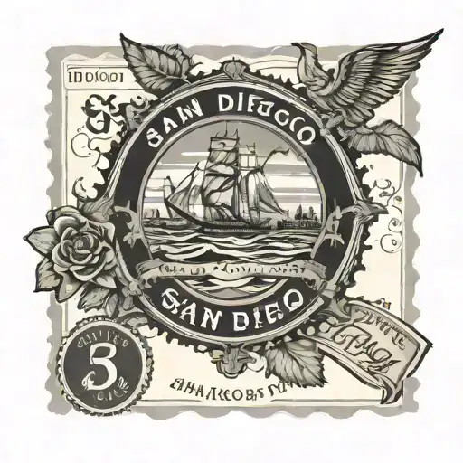 San Diego Postage Stamp Tattoo That Embodies
