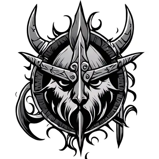 Viking Symbols Upper Arm And Chest Tattoo Design