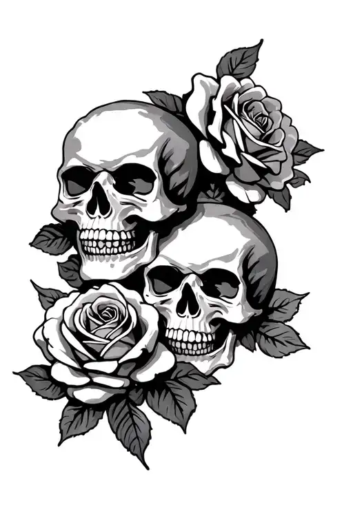 Skulls Roses Clouds Symbolizes Strength And Independence