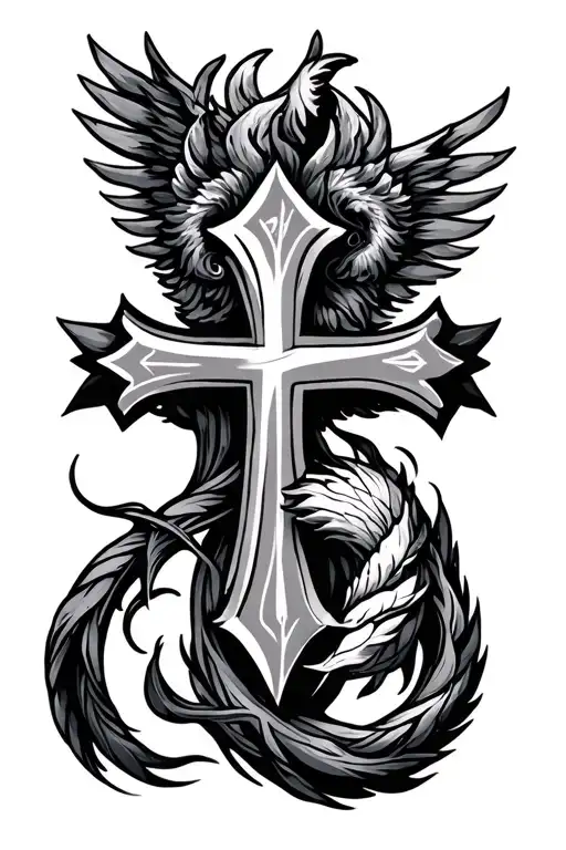 Pices Zodiac Sign And Cross