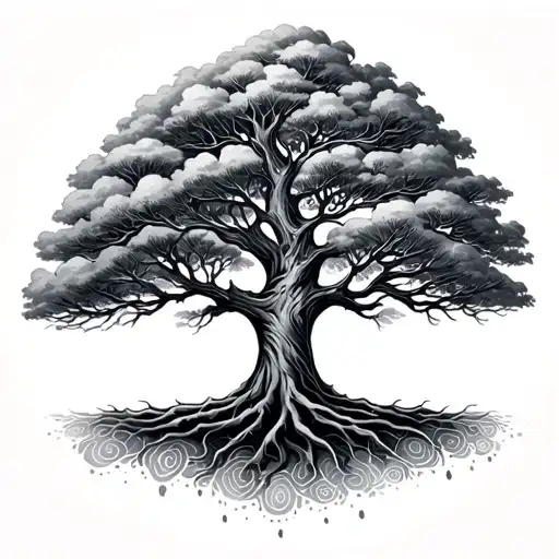 Life Tree With Fingerprints In The Tree Crown