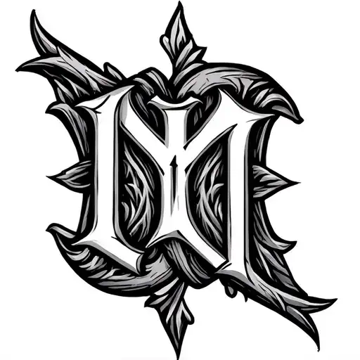 Initials M L D C C In Viking Style Design