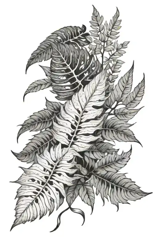 Ferns And Caladium