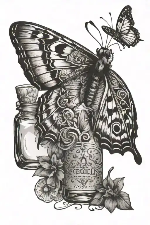 Butterfly W Tequila Bottle