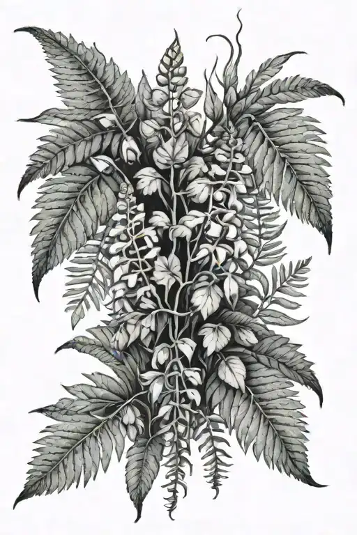 Ferns And Bleeding Hearts