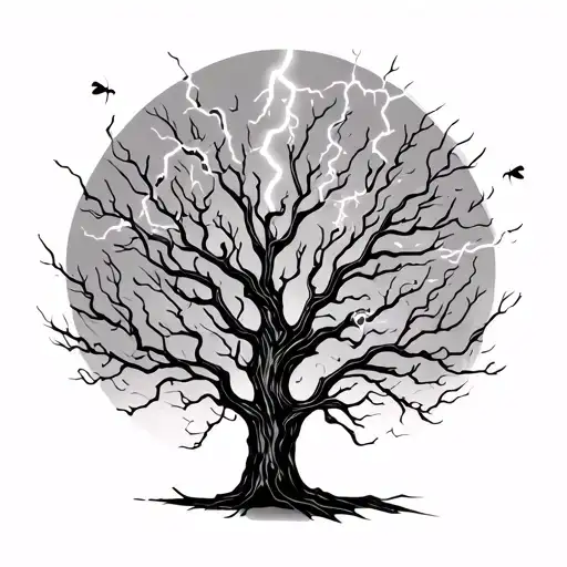 Willow Tree With Lightning Bugs