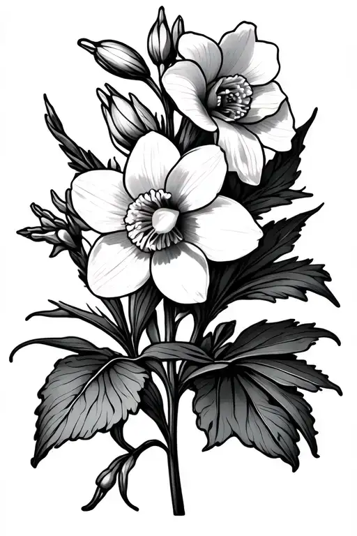 Larkspur And Narcissus