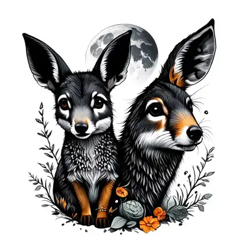 Moon And Woodland Animals