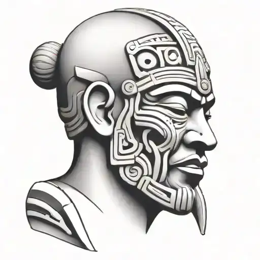 Olmecs Face Profile Holding