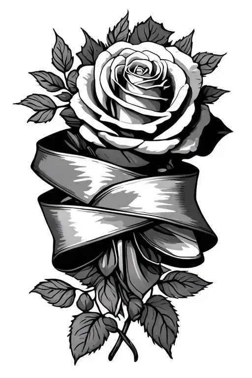 Roses With Ribbon Wrapped