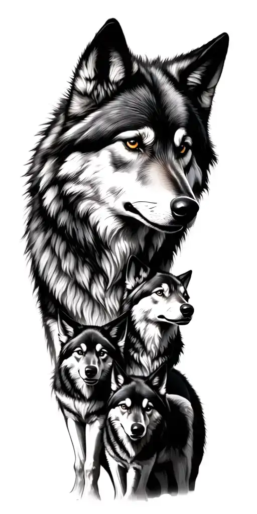 Wolf And Family
