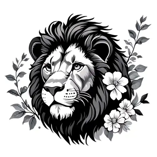 Simple Lion Flowers Vines