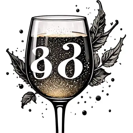 Stay High With Champagne Glass Engraved Numbers 999 In It
