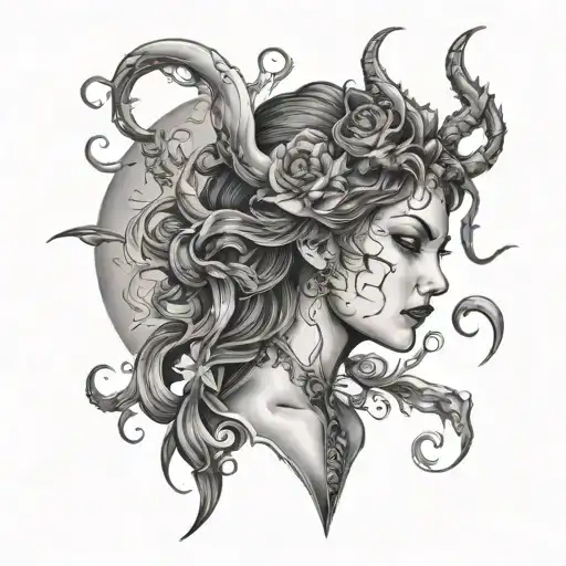 Sexy Woman With Demon Reflection