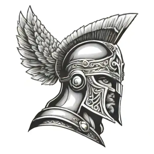 Spartan With Raiders Helmet Adorned With Intricate