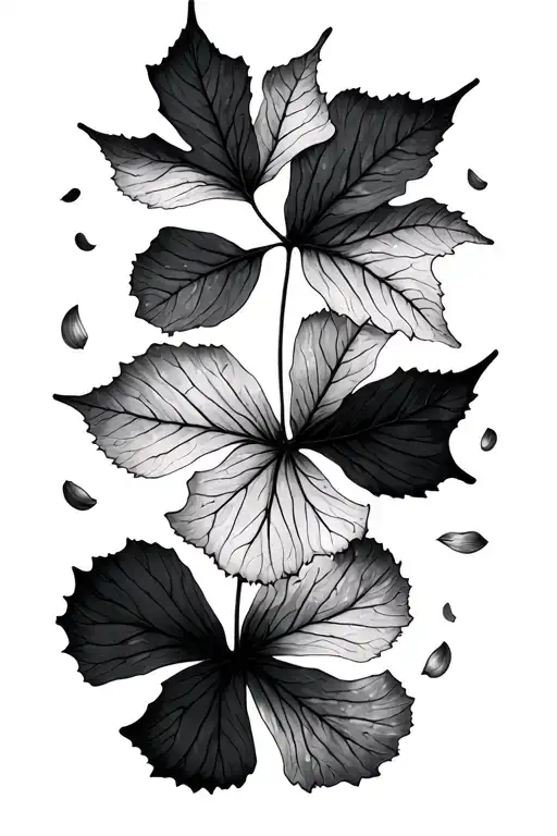 Ginko Leaf Maple Leaf Sakura Blossom Petals Falling