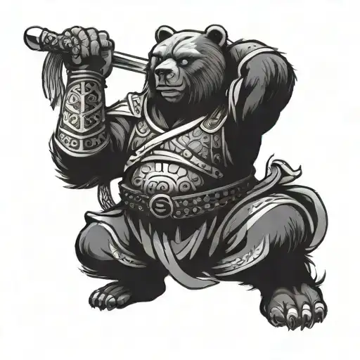 Samurai Bear Flexing