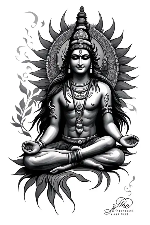Hindu Deity Shiva Meditating