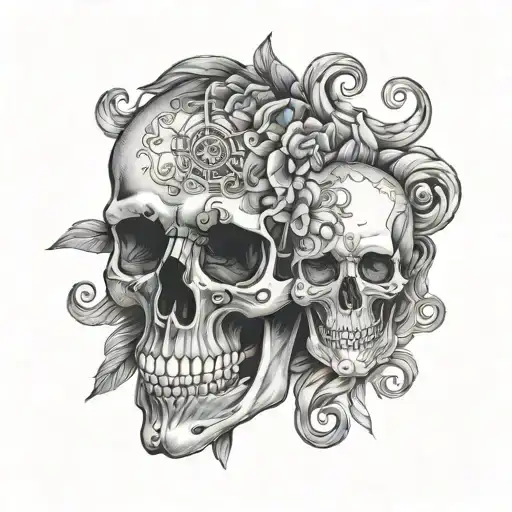 Skeleton And Womans Human Body Shaped