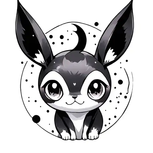 Umbreon With Crescent Moon Phases