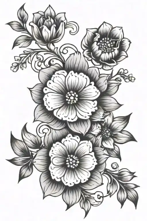 Floral With Small Ku Initails