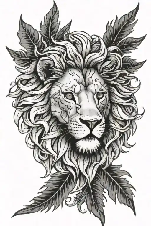 Star And Leaf And Lion Head
