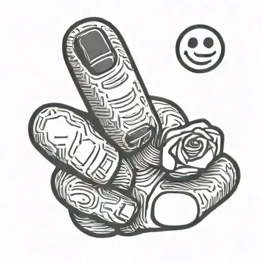 Finger Up Yellow Emoji