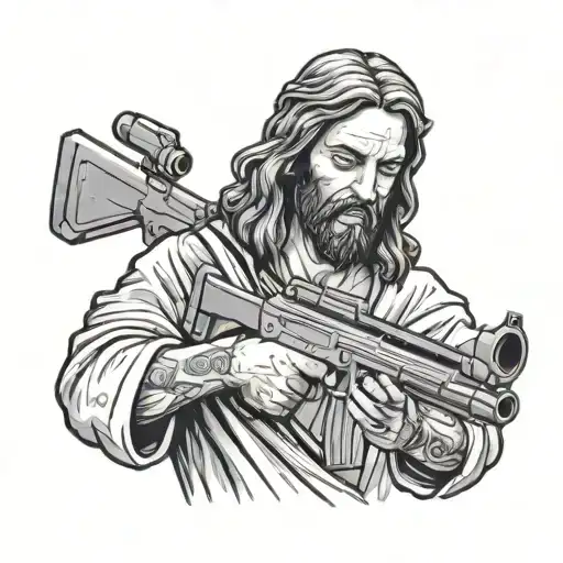 Jesus With Assault Rifle