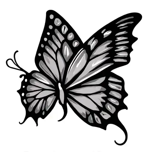 Modern Tribal Butterfly Tramp Stamp