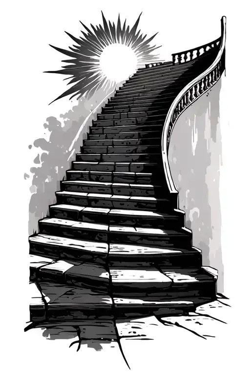 Stairs Leading To Sun Shining