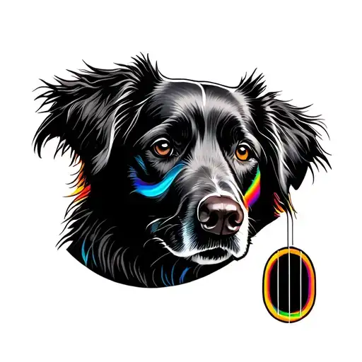 Golden Retriever Rainbow Colored Soundhole