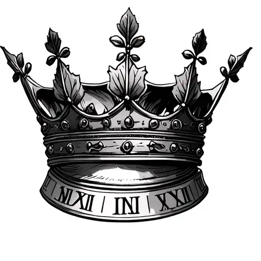 Bay Leaves Crown With Roman Numerals Representing Important Dates