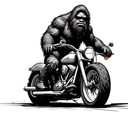 Sasquatch Riding A Motorcycle