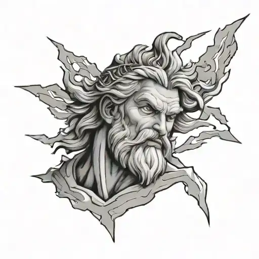 Zeus With A Lightning Bolt