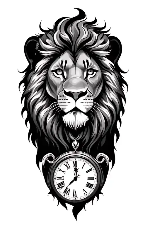 Lion With Clock