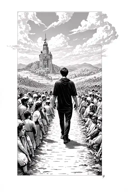 One Person On A Narrow Path And A Lot Of People On A Wide Path